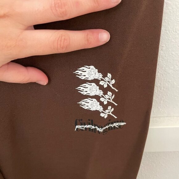NWT Civil Regime Eternal Bloom Sculpt Flare Leggings Mocha Brown Size S - Picture 3 of 8